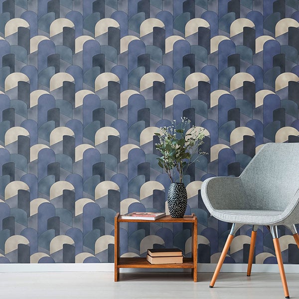 Galerie Wallpaper Product code: 10155-08R - ELLE Decoration Wallpaper Collection - Blue Teal Beige Colours -  