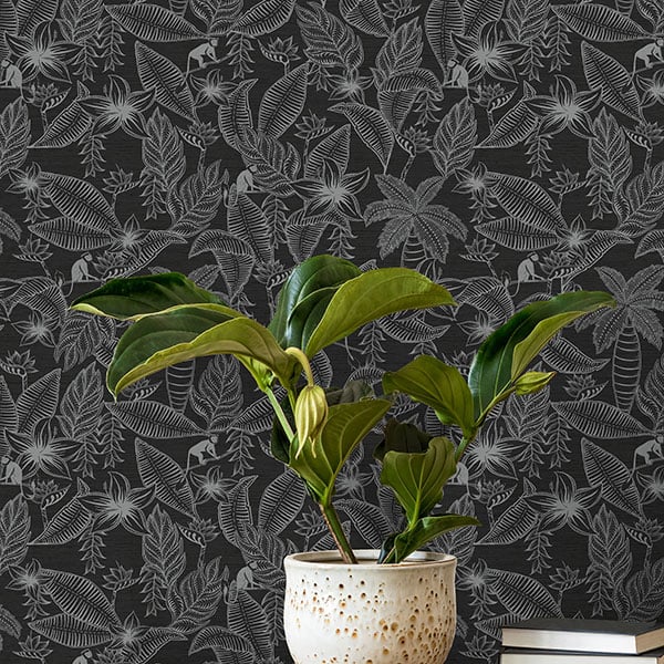 Galerie Wallpaper Product code: 12705R - Ted Baker Fantasia Wallpaper Collection - Black Silver Colours -  