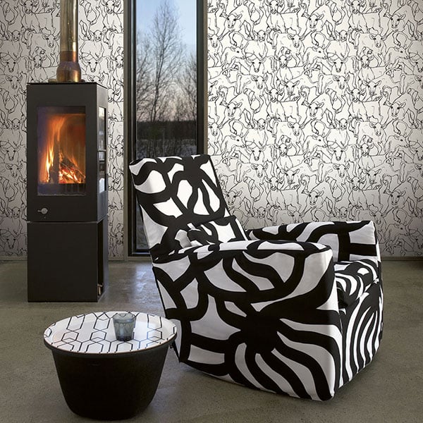 Galerie Wallpaper Product code: 14106R - Marimekko 5 Wallpaper Collection - White Black Colours -  