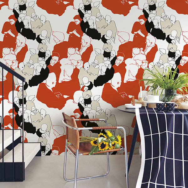 Galerie Wallpaper Product code: 23360R - Marimekko 5 Wallpaper Collection - Orange Black Green Colours -  