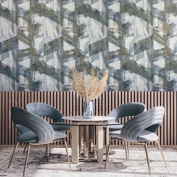 Galerie Wallpaper Product code: 26797R - Crafted Wallpaper Collection - Blue Gold White Silver Colours -  