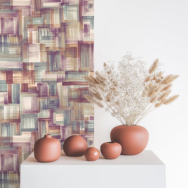 Galerie Wallpaper Product code: 26802R - Crafted Wallpaper Collection - Pink Blue Gold Bronze Green White Colours -  