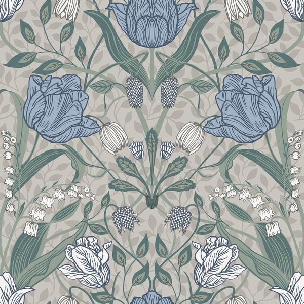 Galerie Wallpaper Product code: 33008 - Apelviken Wallpaper Collection - Cream Blue Green Grey Colours -  