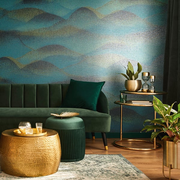 Galerie Wallpaper Product code: 34018R - Hotel Wallpaper Collection - Blue, Black Colours -  