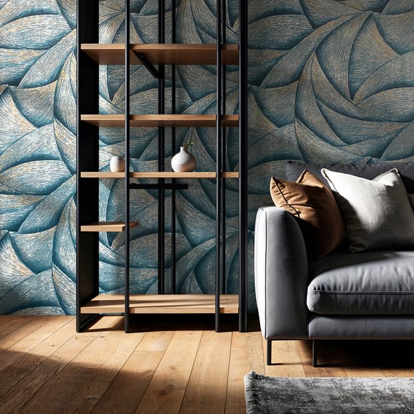 Galerie Wallpaper Product code: 35507_2 - Odyssey Wallpaper Collection - Blue silver Colours -  