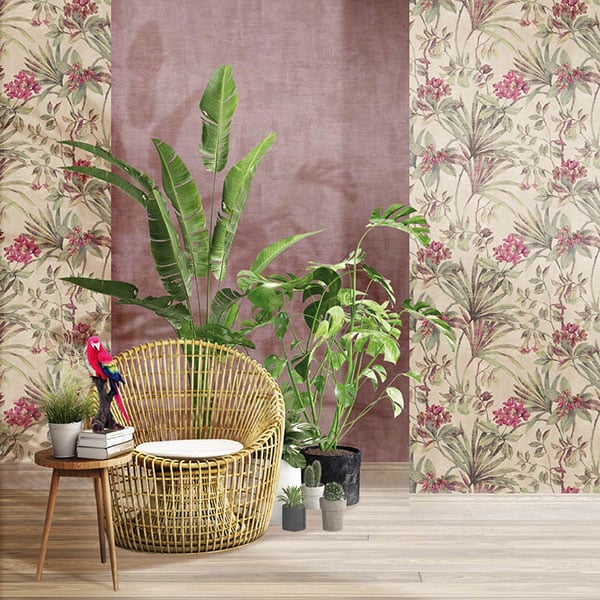 Galerie Wallpaper Product code: 3708R - Tendenza Wallpaper Collection - Green Raspbery Beige Colours -  