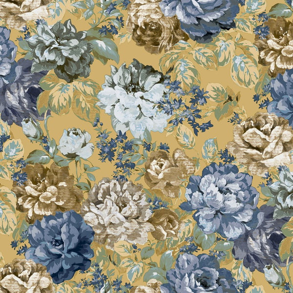 Galerie Wallpaper Product code: 42536 - Opulence Wallpaper Collection - Mustard Yellow Blue Colours -  