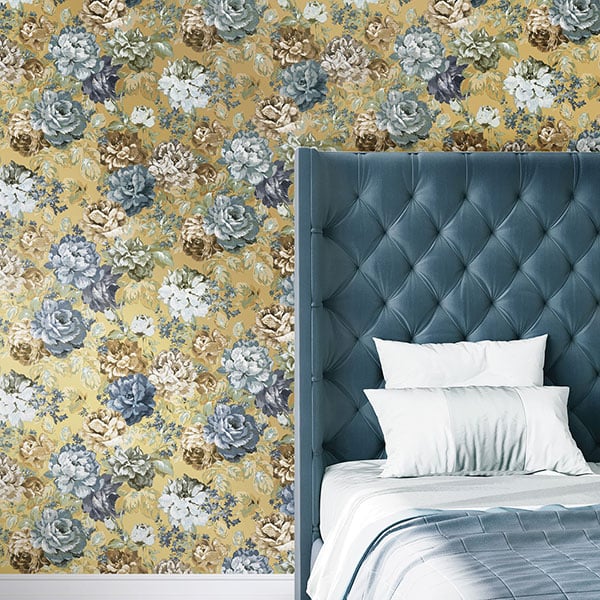 Galerie Wallpaper Product code: 42536R - Opulence Wallpaper Collection - Mustard Yellow Blue Colours -  