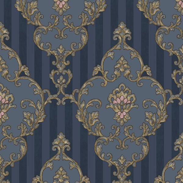 Galerie Wallpaper Product code: 4607 - Italian Glamour Wallpaper Collection - Blue Gold Colours -  
