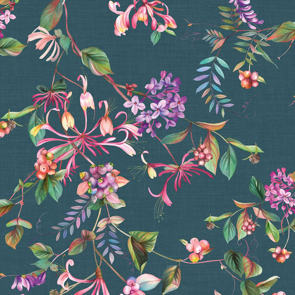 Galerie Wallpaper Product code: 47454 - Flora Wallpaper Collection - Grey, Blue, Green Colours -  