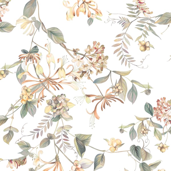 Galerie Wallpaper Product code: 47455 - Flora Wallpaper Collection - White, Green Colours -  