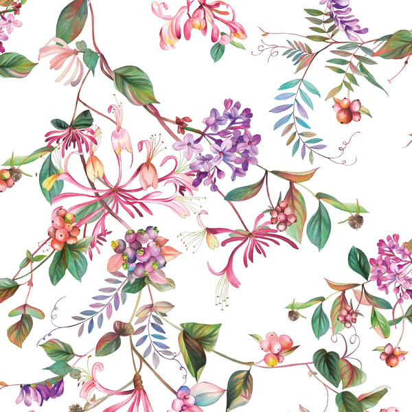 Galerie Wallpaper Product code: 47456 - Flora Wallpaper Collection - White, Rose, Green Colours -  