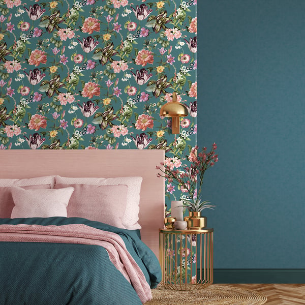 Galerie Wallpaper Product code: 47462_2 - Flora Wallpaper Collection - Grey, Blue, Green, Rose Colours -  