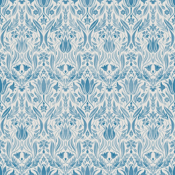 Galerie Wallpaper Product code: 51019 - Blomstermala Wallpaper Collection - Blue White Colours -  