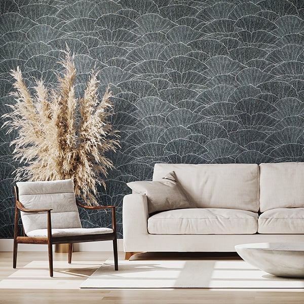 Galerie Wallpaper Product code: 65005R - Feel Wallpaper Collection - Navy Blue Silver Black  Colours -  