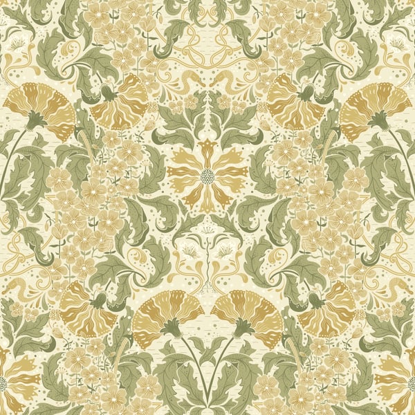 Galerie Wallpaper Product code: 83117 - Hjarterum Wallpaper Collection - Cream Olive Beige Colours -  