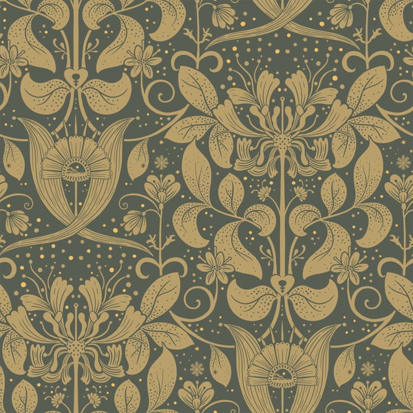 Galerie Wallpaper Product code: 83125 - Hjarterum Wallpaper Collection - Dark green Colours -  