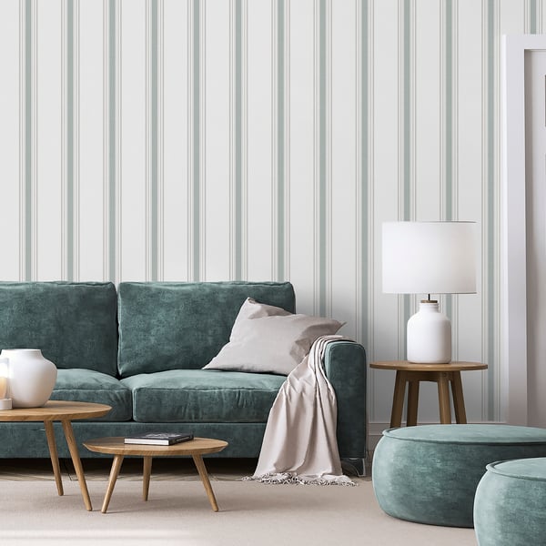 Galerie Wallpaper Product code: 9810-4_2 - Essential Stripes Wallpaper Collection - Green Colours -  