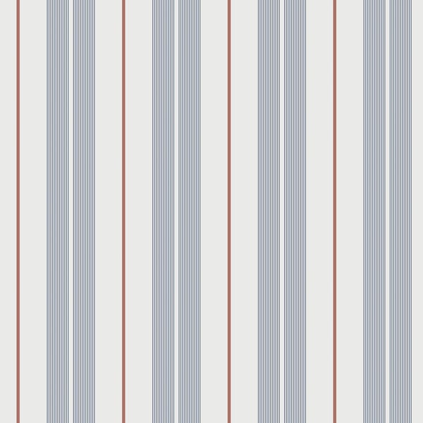 Galerie Wallpaper Product code: 9815-1 - Essential Stripes Wallpaper Collection - Dark Blue Red Colours -  