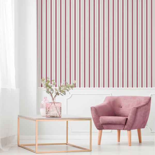 Galerie Wallpaper Product code: 9816-6_2 - Essential Stripes Wallpaper Collection - Burgundy Pink Colours -  
