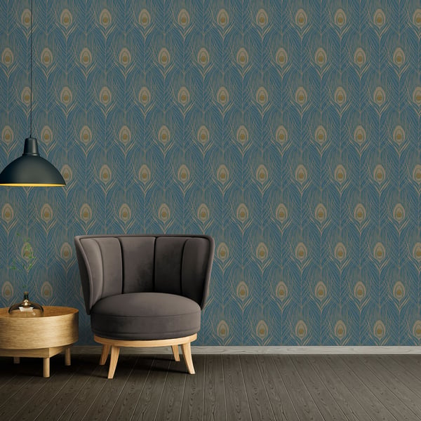 Galerie Wallpaper Product code: AC60004_2 - Absolutely Chic Wallpaper Collection - Blue Yellow Metallic Colours -  