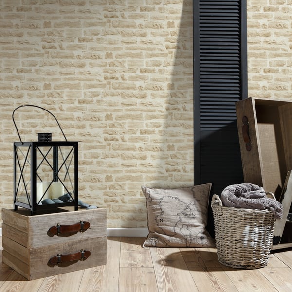 Galerie Wallpaper Product code: BB51128_2 - Bricks And More Wallpaper Collection - Beige Cream Colours -  