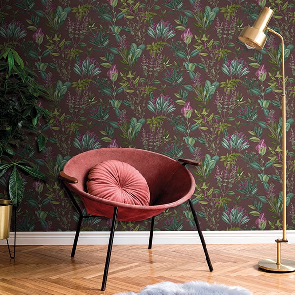 Galerie Wallpaper Product code: BL22742R - Botanica Wallpaper Collection - Purple Colours -  