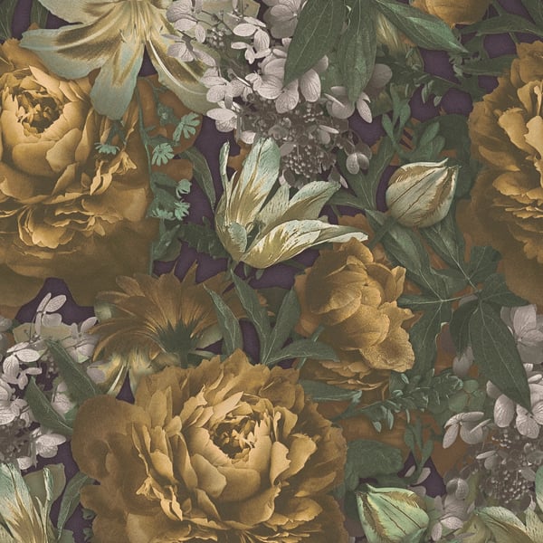 Galerie Wallpaper Product code: BW51001 - Blooming Wild Wallpaper Collection - Yellow Cream Green Colours -  