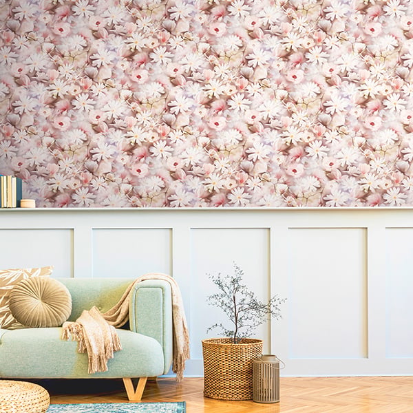Galerie Wallpaper Product code: BW51029R - Blooming Wild Wallpaper Collection - Pink Lilac White Colours -  