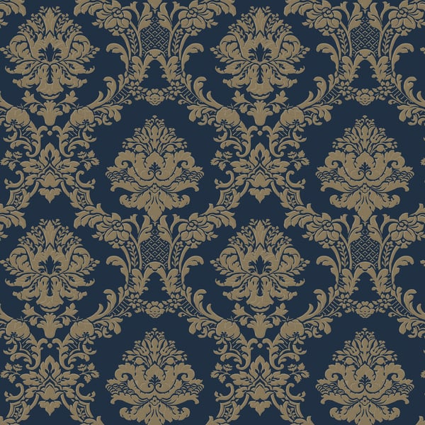 Galerie Wallpaper Product code: CI38213 - Classic Silks 4 Wallpaper Collection - Navy, Gold Colours -  