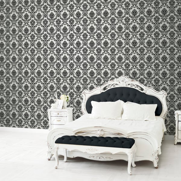 Galerie Wallpaper Product code: CI38219_2 - Classic Silks 4 Wallpaper Collection - Silver, Black Colours -  