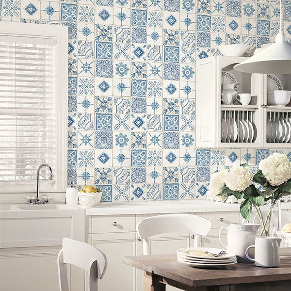Galerie Wallpaper Product code: CK36622R - Kitchen Style 3 Wallpaper Collection - Blue White Colours -  