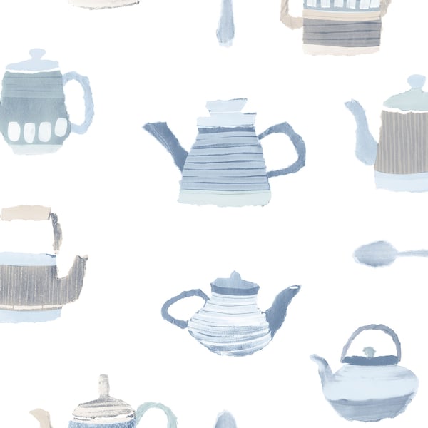 Galerie Wallpaper Product code: CK36635 - Kitchen Style 3 Wallpaper Collection - Blue White Beige Colours -  