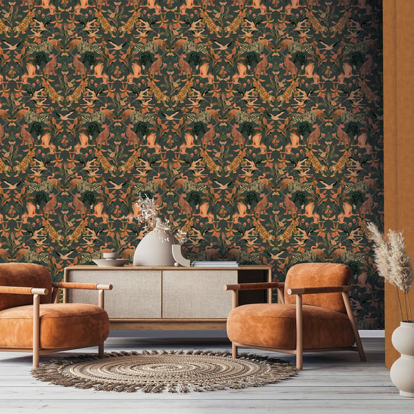Galerie Wallpaper Product code: DW2003_2 - Designer Walls Wallpaper Collection - Heron Green Colours -  