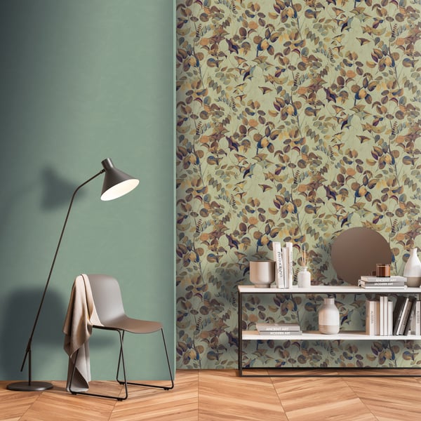 Galerie Wallpaper Product code: DW2007_2 - Designer Walls Wallpaper Collection - Leek Green Colours -  
