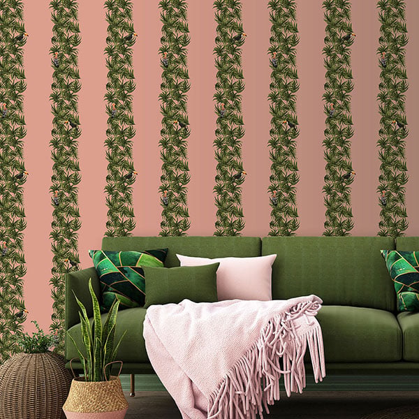Galerie Wallpaper Product code: ED13139R - Ted Baker Eden Wallpaper Collection - Pink Green Orange Black Colours -  