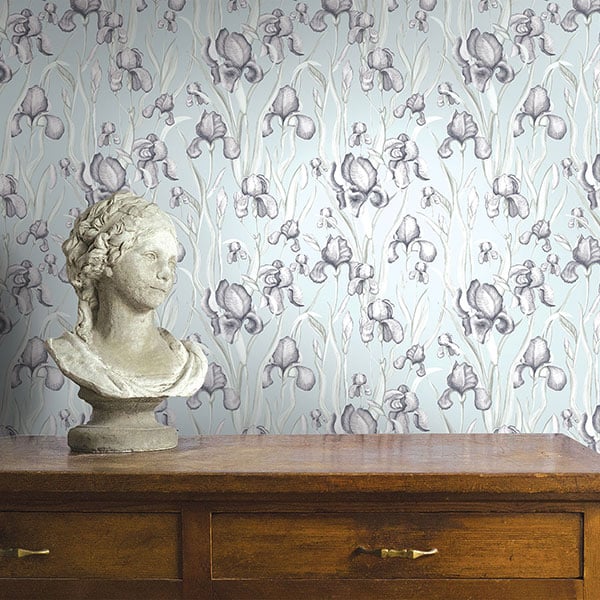 Galerie Wallpaper Product code: EL21023R - Elisir Wallpaper Collection - Blue Lilac White Colours -  