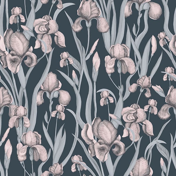 Galerie Wallpaper Product code: EL21024 - Elisir Wallpaper Collection - Navy Blue Rose Gold Colours -  