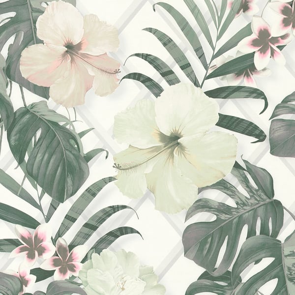 Galerie Wallpaper Product code: ES31143 - Escape Wallpaper Collection - White, Green, Pink, Grey Colours -  