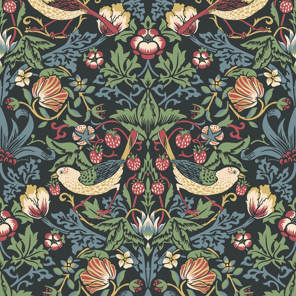 Galerie Wallpaper Product code: ET11210 - Arts and Crafts Wallpaper Collection - Black Green Red Blue Colours -  
