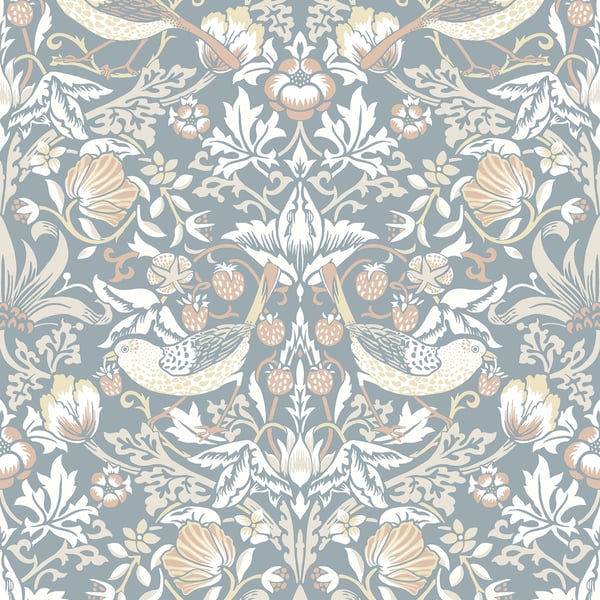 Galerie Wallpaper Product code: ET11222 - Arts and Crafts Wallpaper Collection - Blue White Blush Colours -  