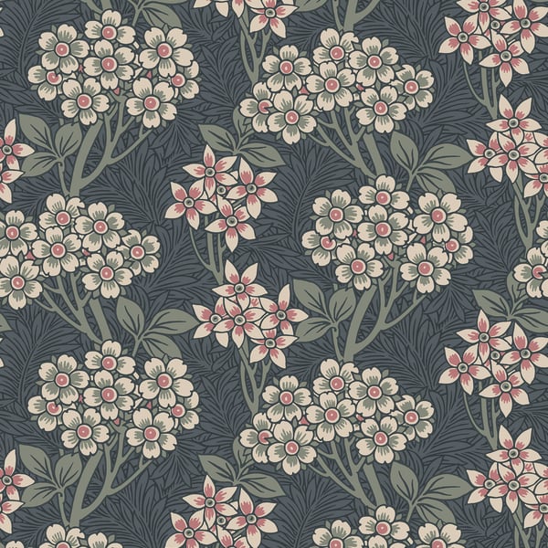Galerie Wallpaper Product code: ET12010 - Arts and Crafts Wallpaper Collection - Dark Grey Olive White Colours -  
