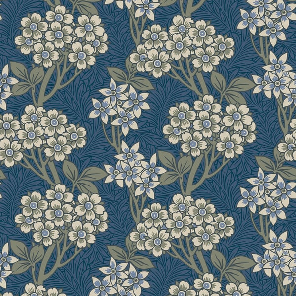 Galerie Wallpaper Product code: ET12012 - Arts and Crafts Wallpaper Collection - Dark Blue Green White Colours -  