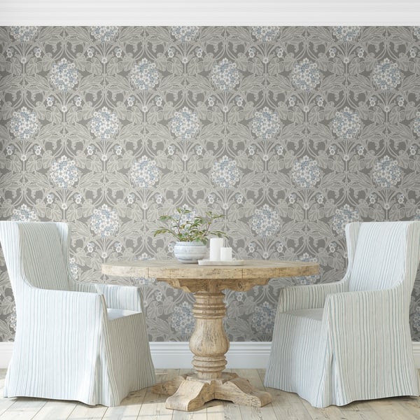 Galerie Wallpaper Product code: ET12105_2 - Arts and Crafts Wallpaper Collection - Grey Taupe Blue White Colours -  
