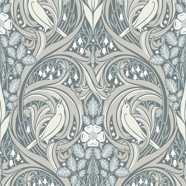 Galerie Wallpaper Product code: ET12210 - Arts and Crafts Wallpaper Collection - Grey Mauve Cream Colours -  