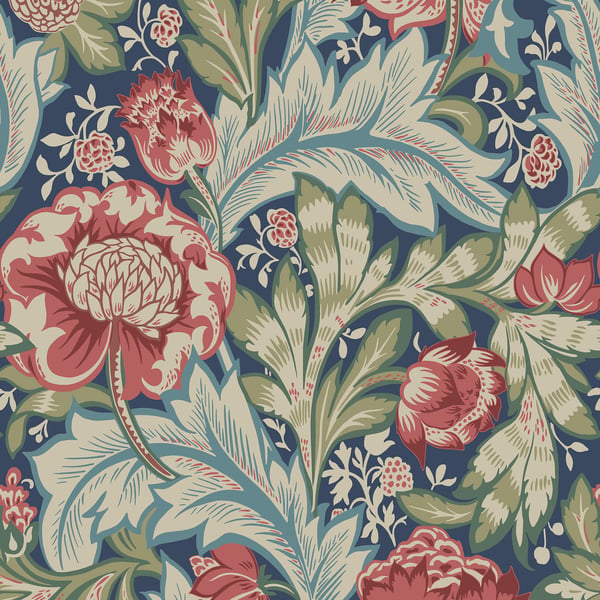 Galerie Wallpaper Product code: ET12302 - Arts and Crafts Wallpaper Collection - Deep Blue Red Green Colours -  