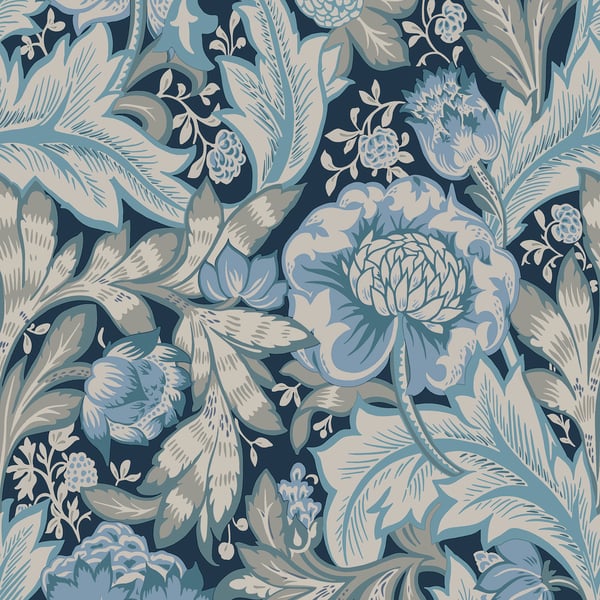 Galerie Wallpaper Product code: ET12312 - Arts and Crafts Wallpaper Collection - Darkest Blue Beige Green Colours -  
