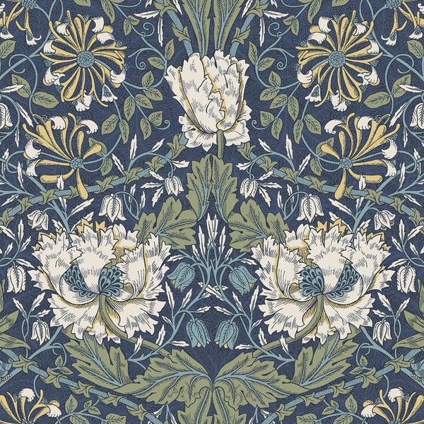 Galerie Wallpaper Product code: ET12612 - Arts and Crafts Wallpaper Collection - Blue Green White Colours -  
