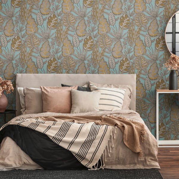 Galerie Wallpaper Product code: FL61114_2 - Flourish Wallpaper Collection - Beige/Blue Colours -  