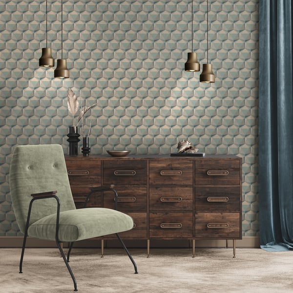 Galerie Wallpaper Product code: FS72042_2 - Fusion Wallpaper Collection - Beige Blue Green Colours -  